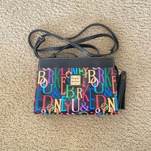 Dooney and Bourke black crossbody letter bag